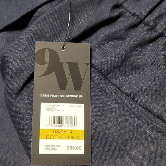 Nine West Linen Blend Elastic Waist Pants - Picture 6 of 7